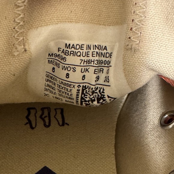 Converse All Star OX M9696 Red Casual Shoes Sneakers Size M 6 W 8 Unisex - Picture 4 of 6